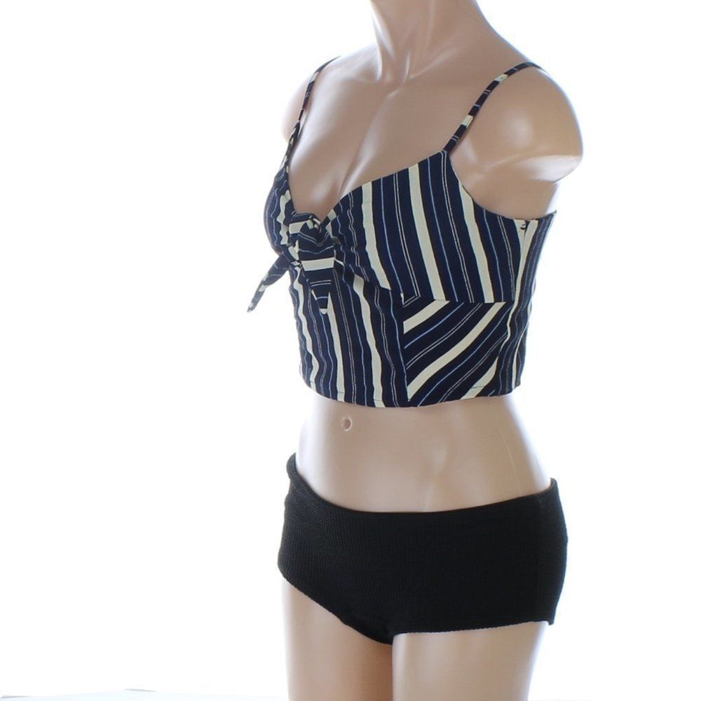 Angie Striped Blouse Tank, Tie Front NWT - Picture 8 of 11